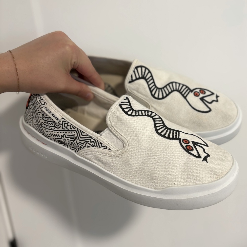Cole Haan Ch X Keith Haring Grandpro Rally Slip-on Men's Shoes Size 9.5